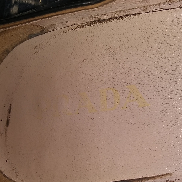 PRADA 1K9865 65 Spazzolato Clas Nero Heels pumps Shoes Size 40 open toe with bow - Picture 12 of 12